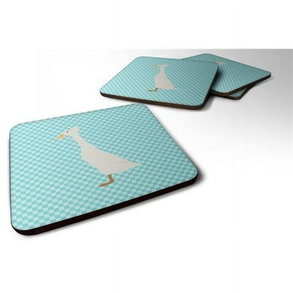 Bali Duck Blue Check Foam Coaster, Set of 4