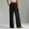 thumbnail image 6 of Dresfit Palazzo Pants Women Wide Leg Linen Yoga Trousers Summer 2026 Loose Flowy Pant Stretch Elastic Beach Slacks with Pockets Black XL, 6 of 6