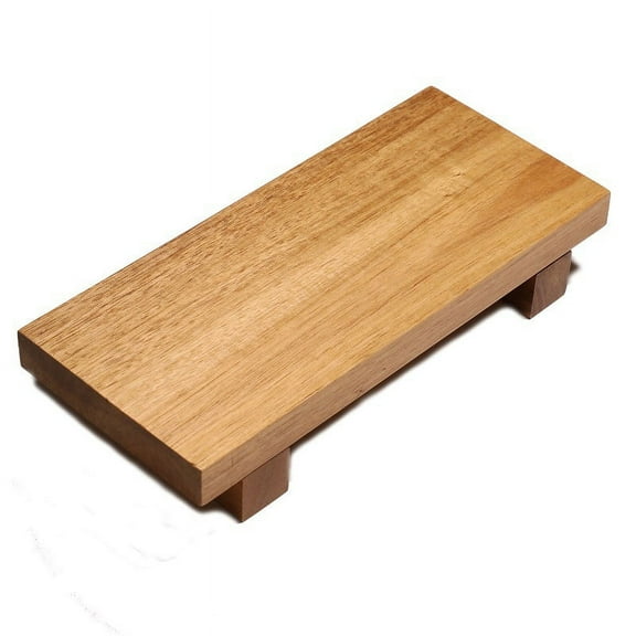 NUOLUX Wood Pedestal Stand Laundry Soap Tray Pedestal  Display Stand Wooden Tray for Bathroom