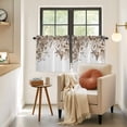 thumbnail image 4 of Grey Leaves 2 Panel Kitchen Curtains for Small Windows, Summer Botanical Tropical Watercolor Bathroom Tier Curtain, Short Window Treatment for Bedroom/Living Room 55"x36", 4 of 8