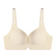 thumbnail image 2 of Abcnature Women Full Coverage Bras Non Steel Ring Style Printed Gathered Middle Button Breathable Underwear Daily Bras, 2 of 4