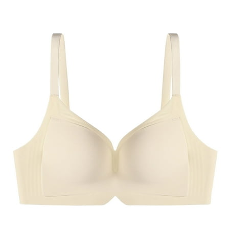 UTSJKR Women s Wireless T Shirt Bra Seamless Comfort Full Coverage Push Up Bras for Everyday Wear Breathable Soft Underwire Bras White XL