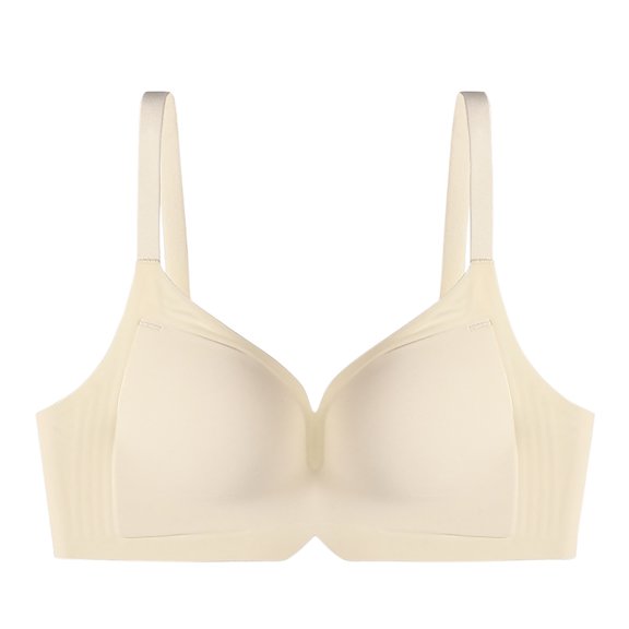 SMihono Womens Seamless Bras No Underwire Push Up V Neck Wireless Bralettes with Soft Support Full Coverage Bra Breathable Underwear Daily Bra White 4