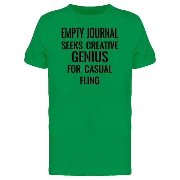 Empty Journal: Seeks Genius Tee Men's -Image by Shutterstock