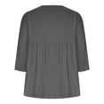 thumbnail image 4 of Mittory Women's Linen Summer Casual 3/4 Sleeve Blouse Loose Fit Crew Neck Tops, 4 of 7