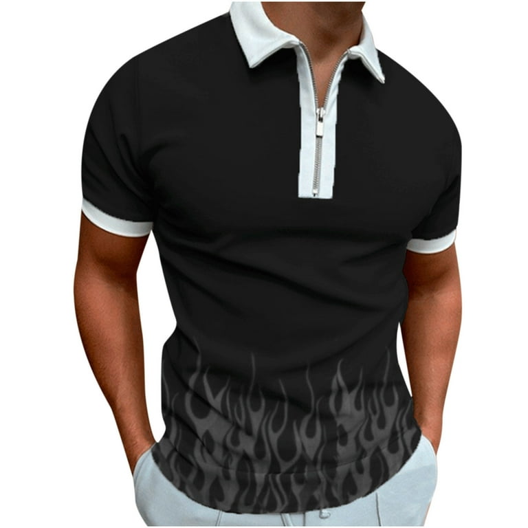  Cute Summer Sun Men's Zipper Polo Shirts Short Sleeve Casual  Slim Fit Golf Shirt 2XS : Sports & Outdoors