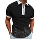 thumbnail image 1 of Playera de Manga Corta Athleisure con Media Cremallera y Solapa Impresa en 3D para Hombre Pompotops  oipoqjl24965, 1 of 3