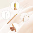 thumbnail image 3 of Hair Extensions Loop Needle Threader Pulling Hook, Threaders with Wooden Handle Bead for Extension, 3 of 4