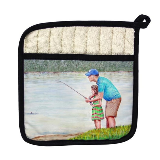 Betsy Drake PT723 Learning to Fish Pot Holder