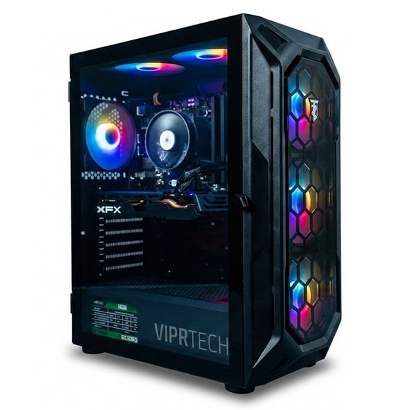 ViprTech Ghost Gaming PC - AMD Ryzen 7 (4.1Ghz), RX 580 8GB, 16GB DDR4, 500GB SSD, Desktop, Black
