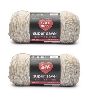 Red Heart Bitty Stripes Yarn, Moonbeam 2-Pack
