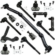 Detroit Axle - Front Center Link, Idler Arm, Inner and Outer Tie Rods w/Adjusting Sleeves, Upper and Lower Ball Joints for 1982-1995 Chevy Chevrolet S10 Blazer - 12pc Set