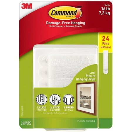 Command Picture Hanging Strips - Easy Installation - 48 Pairs, 96 Large Strips — Residential Use, Standard Application