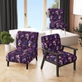 thumbnail image 1 of Designart "Royal Ragdolls In Deep Purple" Purple Paisley Upholstered Accent Chair - Glam Arm Chair For Bedroom, 1 of 7