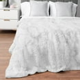 thumbnail image 4 of PAVILIA White Fluffy Throw Blanket for Couch, Fuzzy Blanket for Women Men, Furry Plush Warm Blanket Bed Sofa, Super Soft Thick Faux Fur Sherpa Blanket Throw, 50x60, 4 of 9