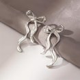 thumbnail image 6 of Bow Earrings for Women Trendy Stuff Cute Bow Pearl Drop Dangle Earrings Bowknot Stud Wedding Party Daily Jewelry Accessory Gifts, 6 of 13
