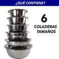 thumbnail image 4 of Juego de Coladores para lavar alimentos CHIC FLIC Acero Inoxidable 6 Pzs, 4 of 6