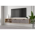thumbnail image 4 of Kybele LLC Rigaa 71" Wall Mounted Floating Entertainment Media Console - 80 inches Oak Natural, 4 of 5