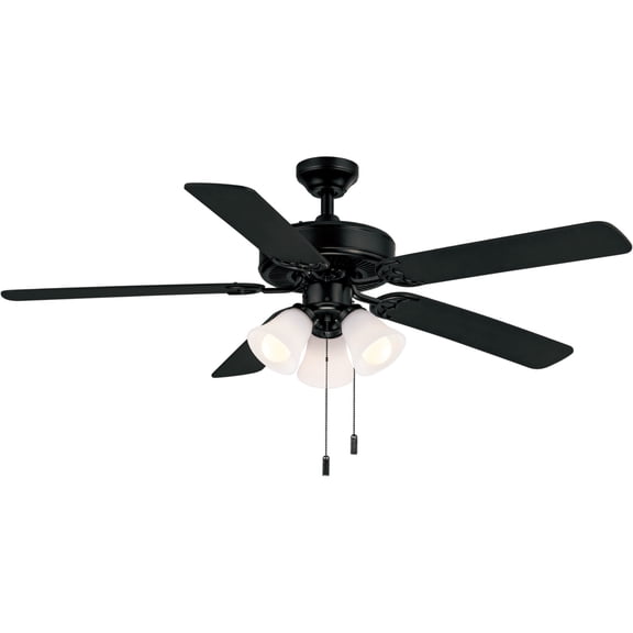 Wind River Ceiling Fans WR1422MB 52 in. Dalton 3-Light Uni Pack Ceiling Fan, Black & Nickel