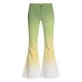 thumbnail image 6 of Kcolen Girls Jeans Flare High Elastic Waist Denim Pants Bell Bottom Flare Pants Kids Bootcut Dress Pants School Uniform Slacks Preppy Clothes,Light Yellow,5-6 Years, 6 of 6