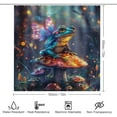 thumbnail image 2 of 4Pcs Cute Frog Mushroom Shower Curtain Set with Toilet Lid Cover U-Shaped Mat and Non-Slip Rugs, Neon Animal Butterfly Plant Shower Curtain Bathroom Decor Set, 72" x 72", 2 of 8