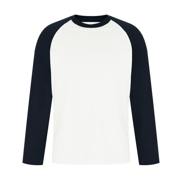 Plebaso T-Shirts à Manches Longues en Coton pour Hommes, à Blocs de Couleur, Col Ras du Cou, Chemises Décontractées, T-Shirts Confortables pour Hommes