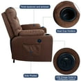 thumbnail image 3 of Danrelax Power Lift Chair Electric Recliner, Heated Vibration Massage Fabric Sofa Motorized Living Room Chair, For Office, Bedroom, Brown, 3 of 10