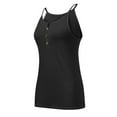 thumbnail image 3 of KZKR Womens Spaghetti Strap Workout Tank Tops V Neck Loose Fit Button Down Sleeveless Henley Shirts, 3 of 5