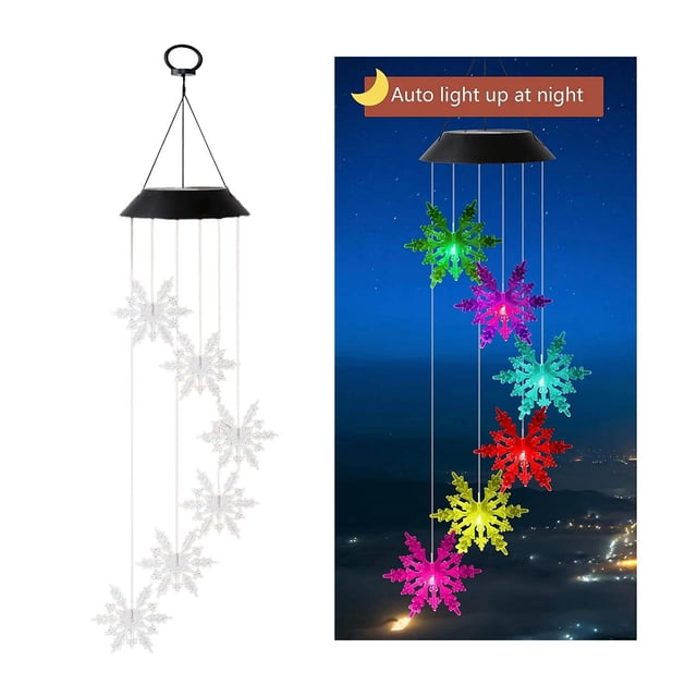Impermeable Solar Wind Chime Solar Powered Lámpara colgante Decoración Hermosa Wind para inauguración de al aire libre Césped Balcón Sharpla Luz de chime de viento