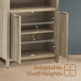 thumbnail image 4 of ARKANTOS 5 Shelf Bookcase with Doors Adjustable Shelf and Storage Cabinet Coastal Oak, 4 of 7