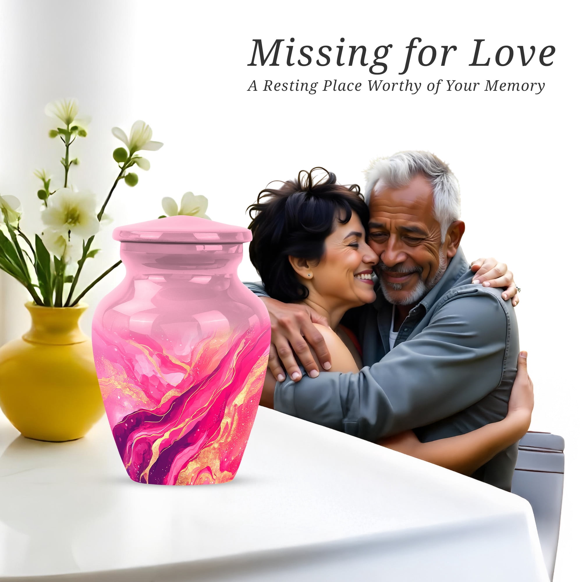 Pink Urn Keepsake For Human Ashes 3 Inch, Adult Cremation Urns For Human Ashes, Mini Keepsake Urns For Male And Female, Ash Urn For Humans Male
