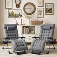 thumbnail image 3 of Homall Oversized Zero Gravity Chair with Removable Thick Cushion, Lawn Patio Reclining Chair Upgraded Alloy Lock and Cup Holder, for Indoor Outdoor, Grey, 3 of 7