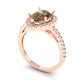 thumbnail image 2 of 2.38 ct Pear Cut Simulated Champagne Diamond Halo Engagement Ring for Women in 18K Rose Gold, 2 of 5