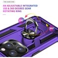 thumbnail image 3 of iPhone 14 Pro Phone Case, Extreme Protection Military Armor Dual Layer Protective Ring Kickstand Purple, 3 of 15