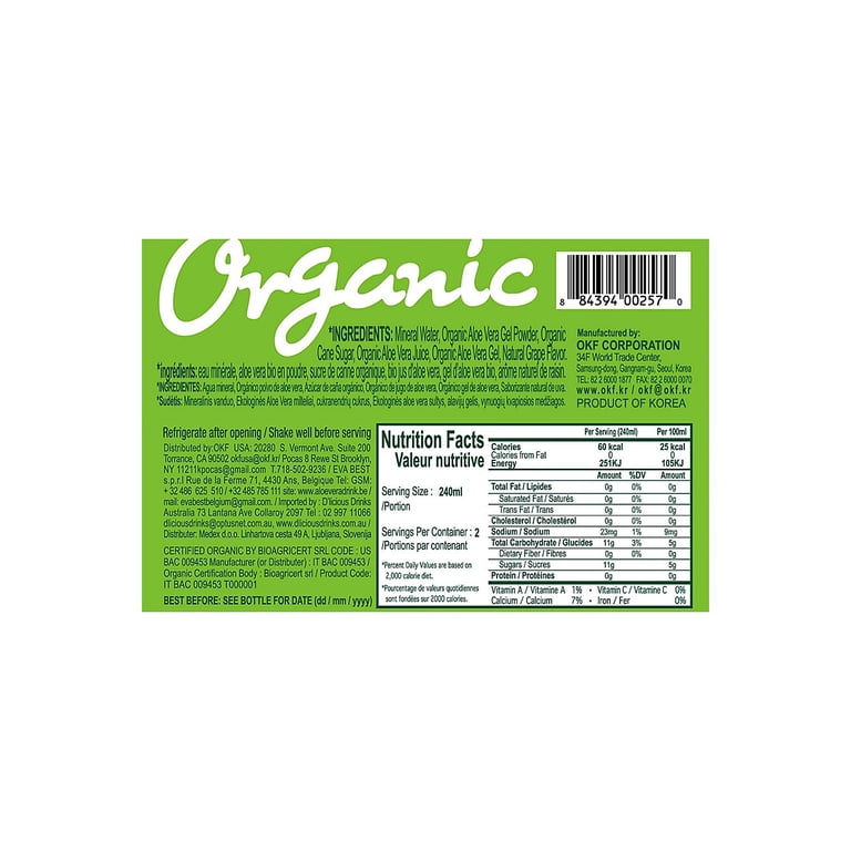 OKF Aloe Vera King Drink, Original, 16.9 fl oz (Case of 20) - Walmart.com