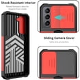 thumbnail image 3 of for Samsung S21 Case with Sliding Camera Cover Heavy Duty Protective Galaxy S21 Case with Card Holder Magnetic Kickstand Case for Samsung S21 5G 6.2 inch(Red), 3 of 13