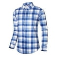 thumbnail image 5 of Miluxas Men's Plaid Button Down Shirts Cotton Long Sleeve Dress Shirts Regular Fit Gingham Shirts Blue 12(XXL), 5 of 5