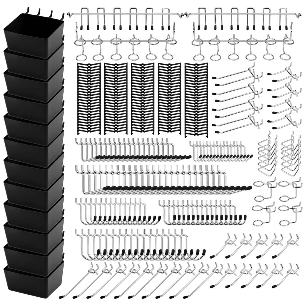 300Pcs Peg Board Hook Set Metal Tool Hook for Pegboard Wall Mounting