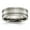 Multi-color, variant on Finest Gold Titanium Brushed with Sterling Silver Inlay 8 mm Grooved Band - Size 8.5