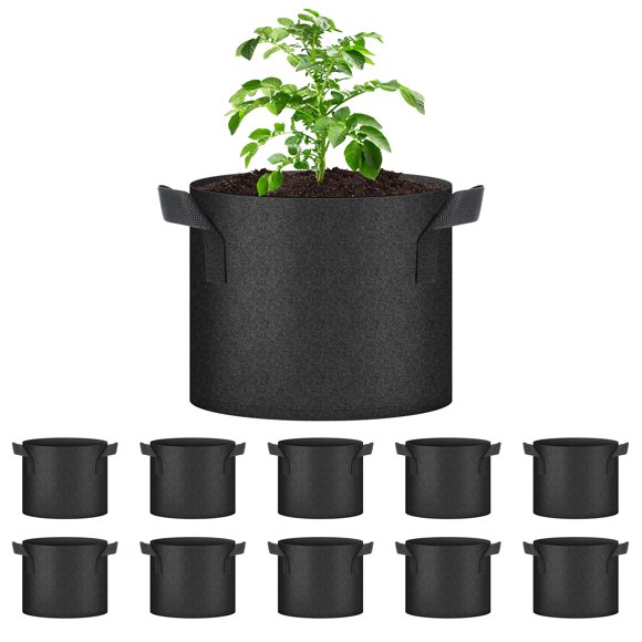 Bolsas para cultivo de plantas HealSmart, 19 litros, paquete de 10 con asas de 30 x 25 cm, color azu