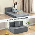 thumbnail image 5 of Costway Folding Mattress Sofa Bed with Pillow, 6", Gray, 5 of 10