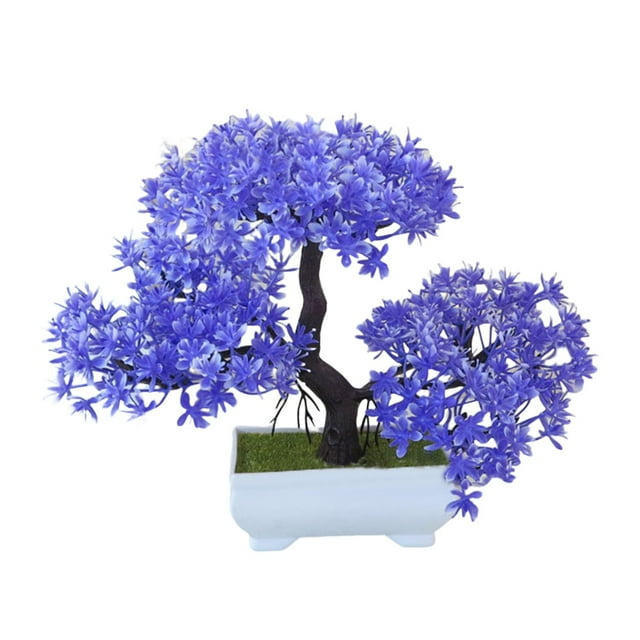 Less Than 5 Artificial flowers Creative Green Artificial Tree Bonsai In Pot Natural Realistic Plastic Planter Home Desk Decorations for Indoor Outdoor Decor