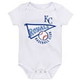 thumbnail image 3 of Newborn & Infant Light Blue/White/Heather Gray Kansas City Royals Biggest Little Fan 3-Pack Bodysuit Set, 3 of 4
