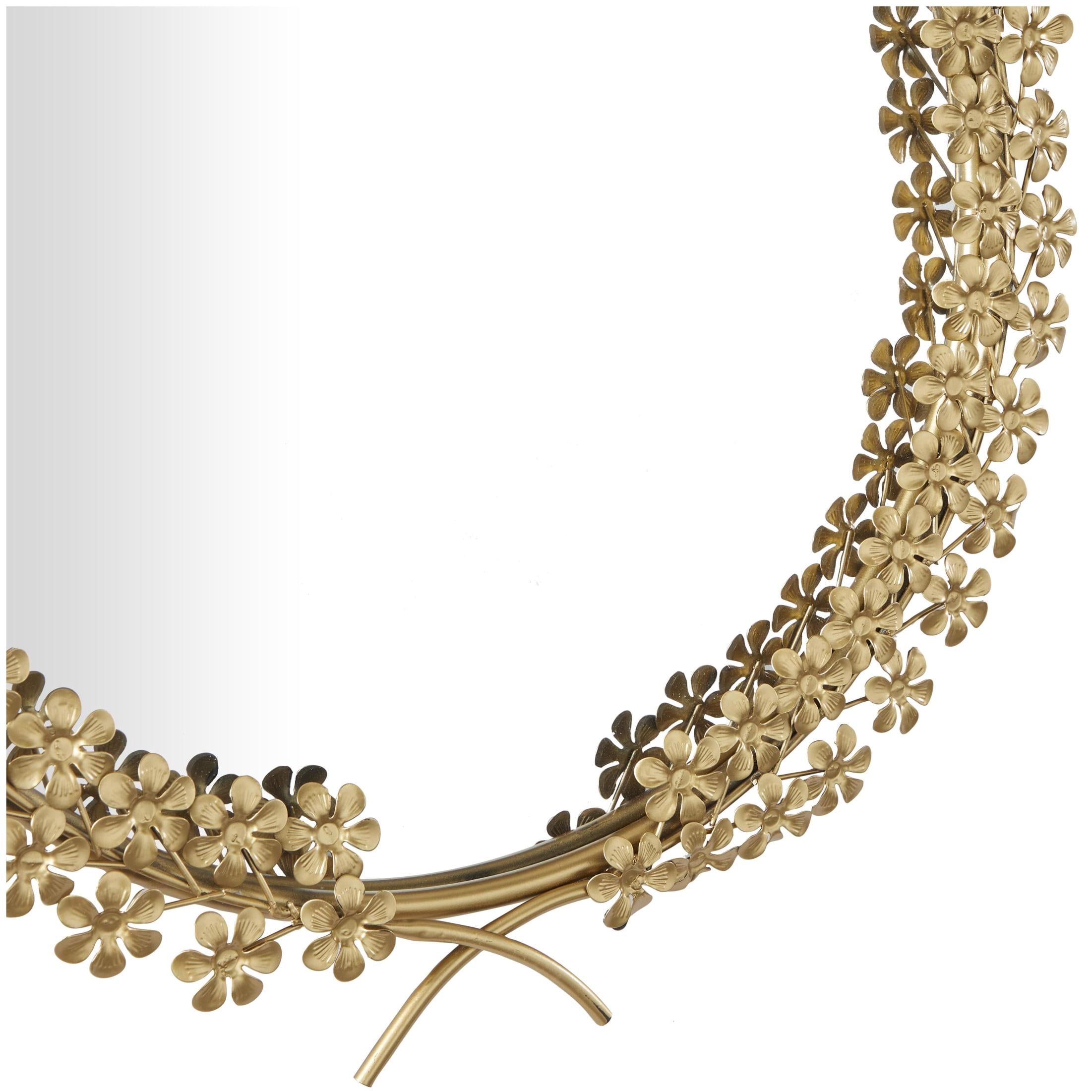 CosmoLiving by Cosmopolitan 22" x 22" Gold 3D Floral Wall Mirror