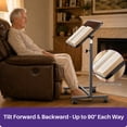 thumbnail image 6 of KEKOY Overbed Table with Wheels, 90° Tilting Tabletop and Adjustable Height, Rolling Hospital Bedside Table for Reading, Laptop Work and Post-Surgery Recovery, 6 of 9