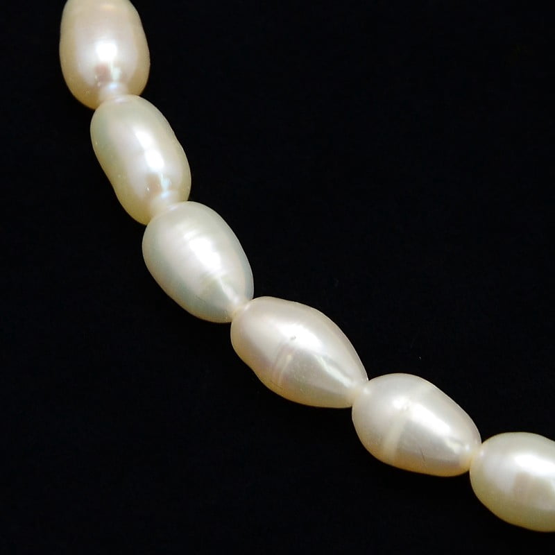 Cultured Freshwater Pearl Beads Strands Rice Creamy White 6~7mm Hole: 0.8mm about 38pcs/strand 13.77 inch~14.17 inch