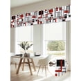 thumbnail image 6 of Red Black Grey Geometric Valances for Windows, Middle Century Modern Abstract Art Light Filtering Kitchen Curtains, Rod Pocket Window Valance Curtains for Living Room Bedroom, 42" W x 18" L, 2 Panels, 6 of 9