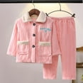 thumbnail image 4 of WEAIXIMIUNG Bow Outfit Kids Pajama Sets Button Down Long Sleeve Shirt and Long Pants Boys Girls Sleepwear 2Pcs, 4 of 5