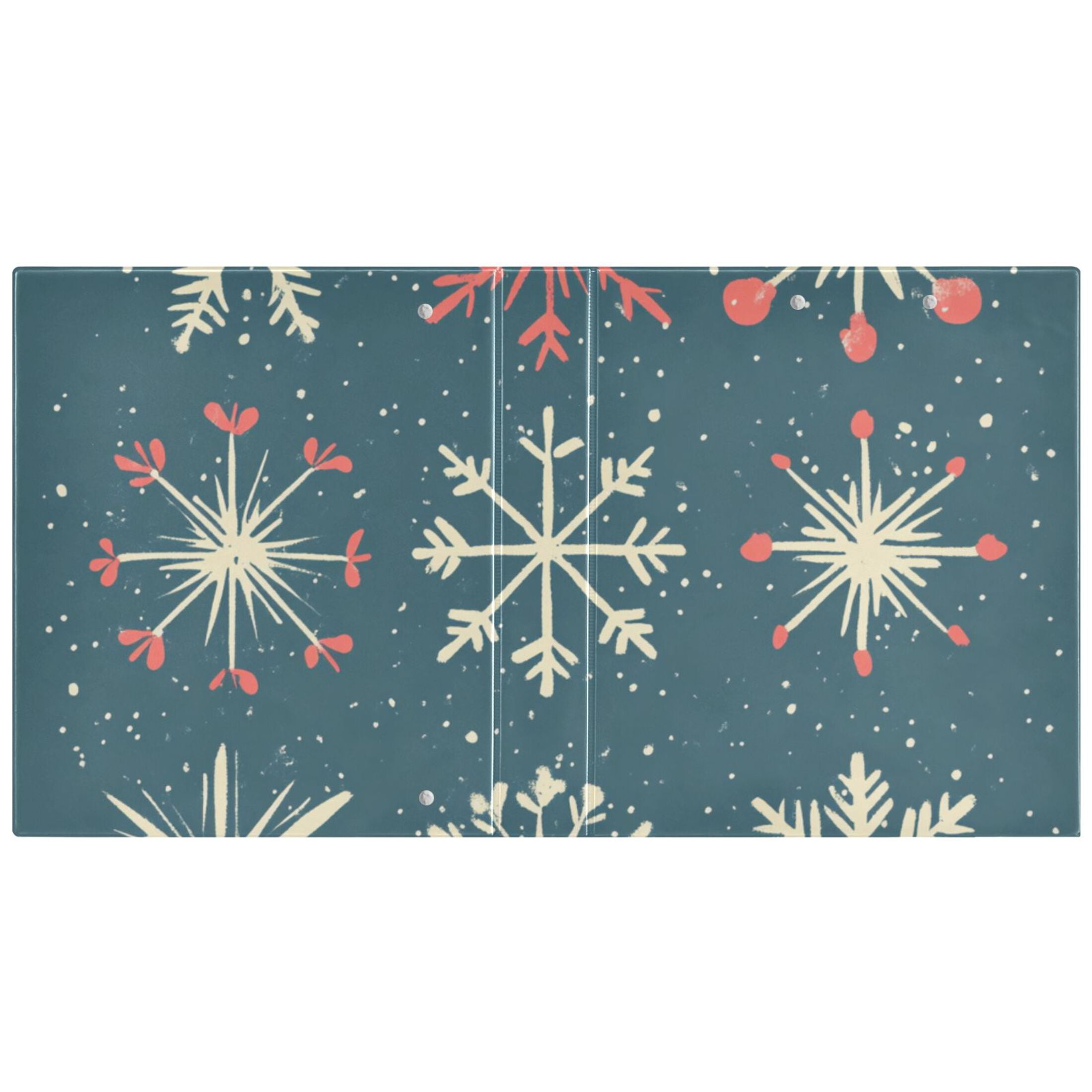Cute Christmas Snowflakes 3 Ring Binders 1.5 inch Hardcover File Folders with Interior Pockets A4 Size Organizer for School Office Hospital