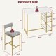 thumbnail image 4 of Kitchen mesa set dining mesa y 2 forrado sillas con almacenamiento estante-ideal para para small spaces apartment in blanca y gold, 4 of 7